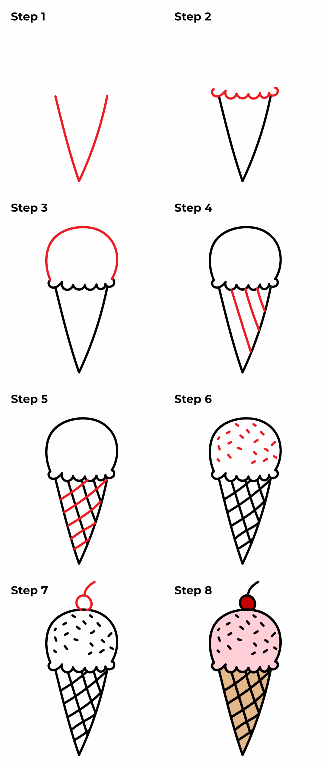 How To Draw An Ice Cream Cone