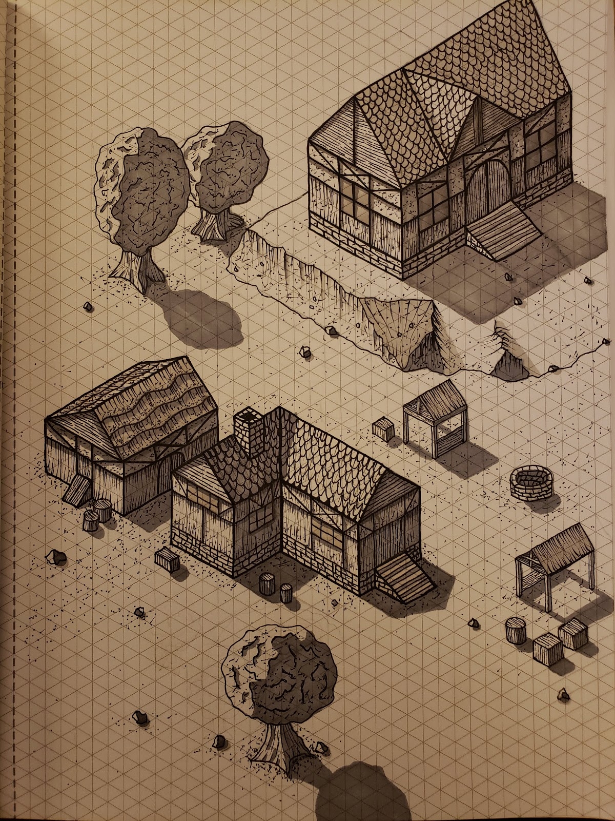 How To Draw An Isometric Village