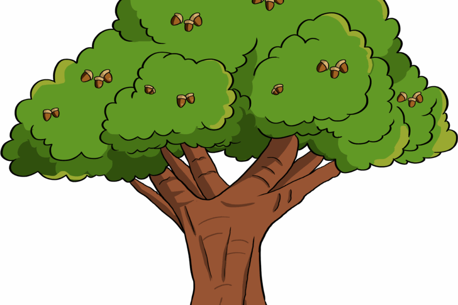 How To Draw An Oak Tree Really Easy Drawing Tutorial