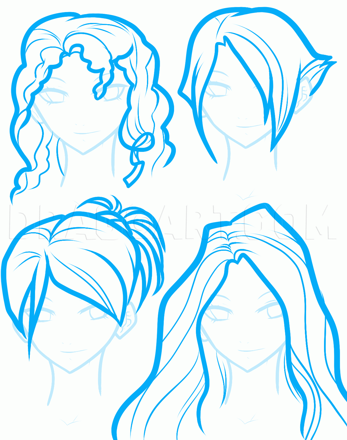 How To Draw Anime Hair For Beginners Drawing Step By Step By 