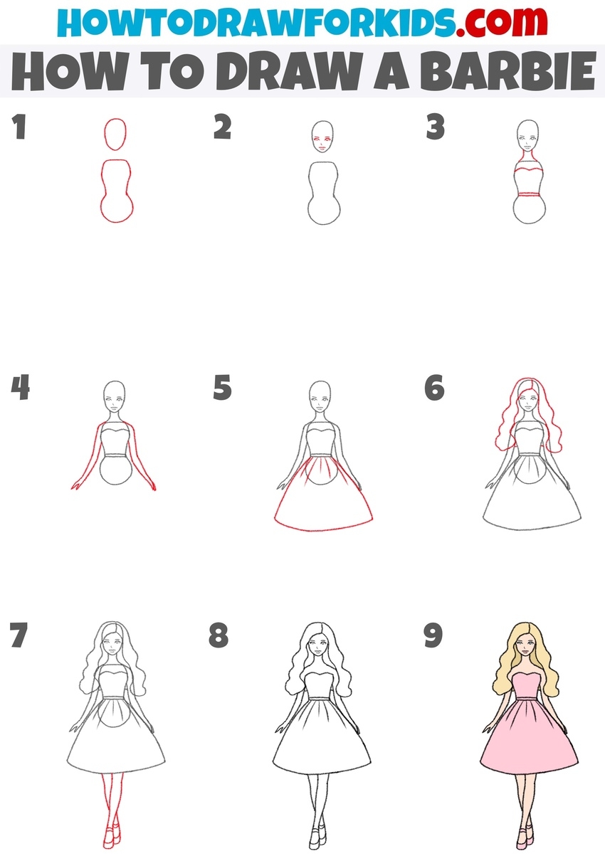 barbie doll drawing