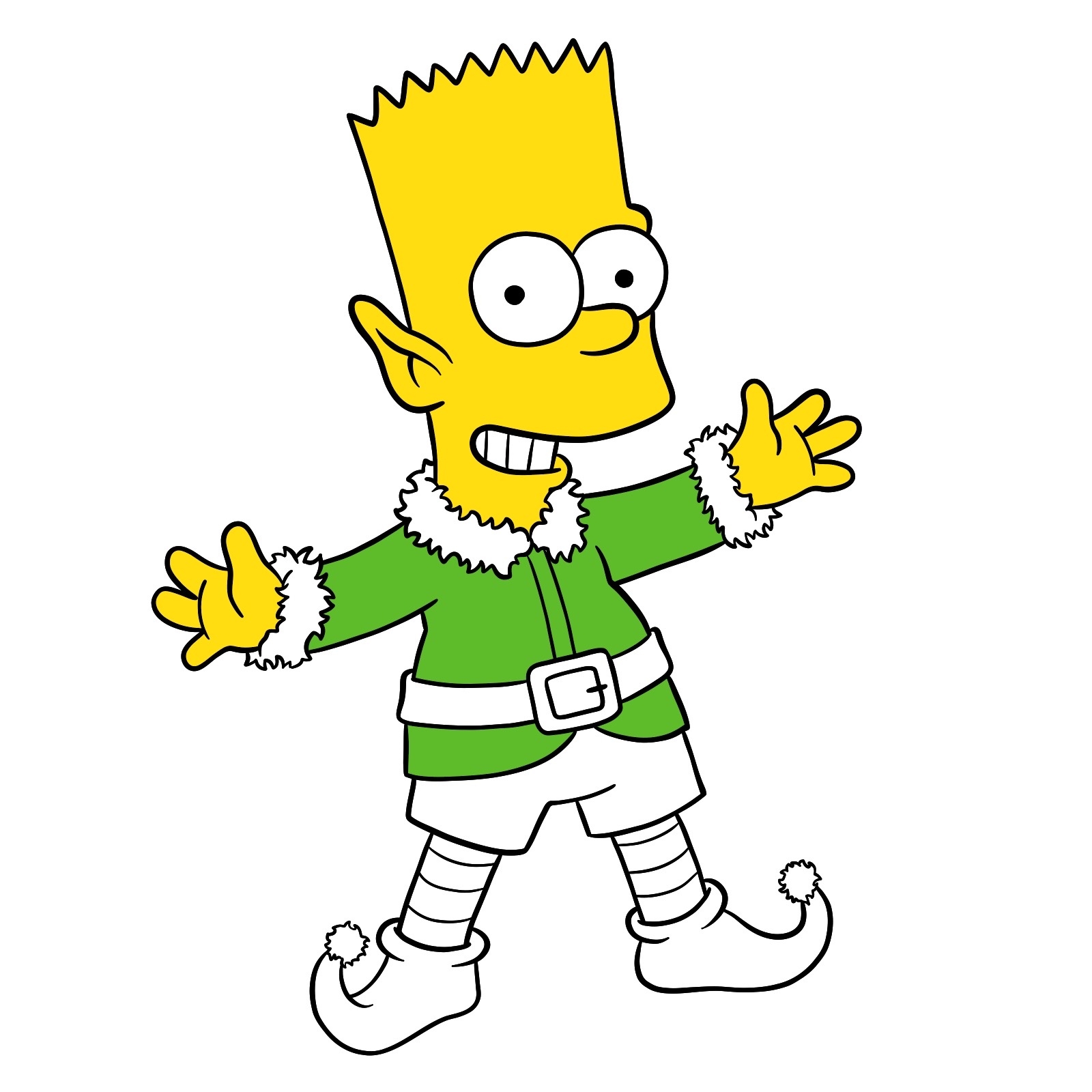 How To Draw Bart Simpson As A Christmas Elf Step by Step Guide