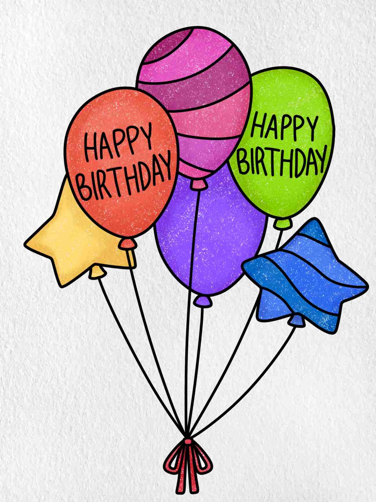How To Draw Birthday Balloons HelloArtsy