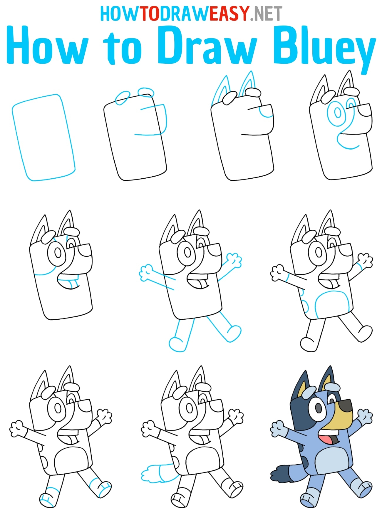 How To Draw Bluey How To Draw Easy