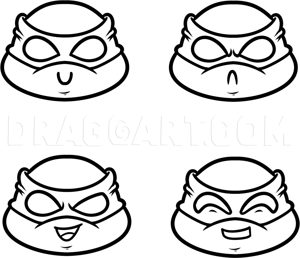 How To Draw Chibi Teenage Mutant Ninja Turtles Drawing Step By 