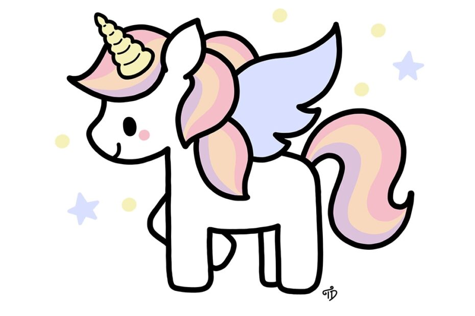How To Draw Cute And Easy Kawaii Unicorn Step by step