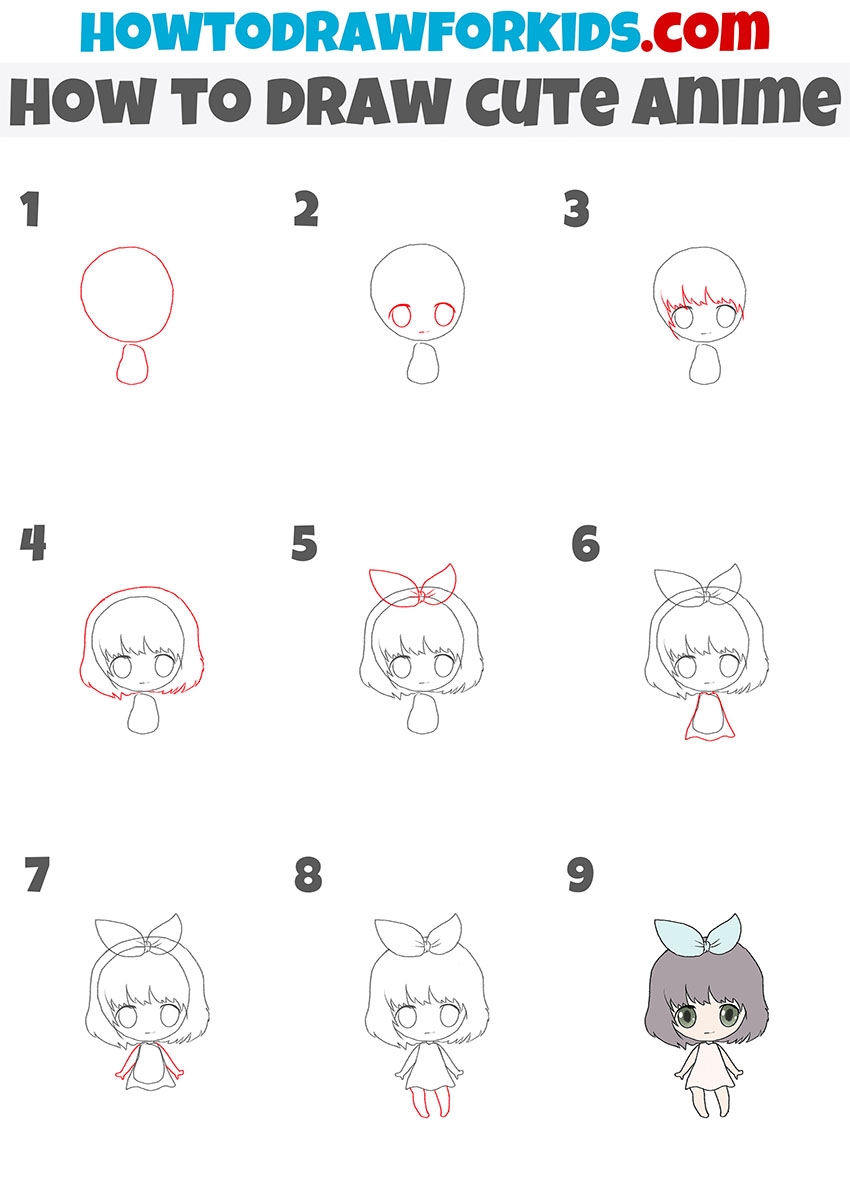 How To Draw Cute Anime Easy Drawing Tutorial For Kids