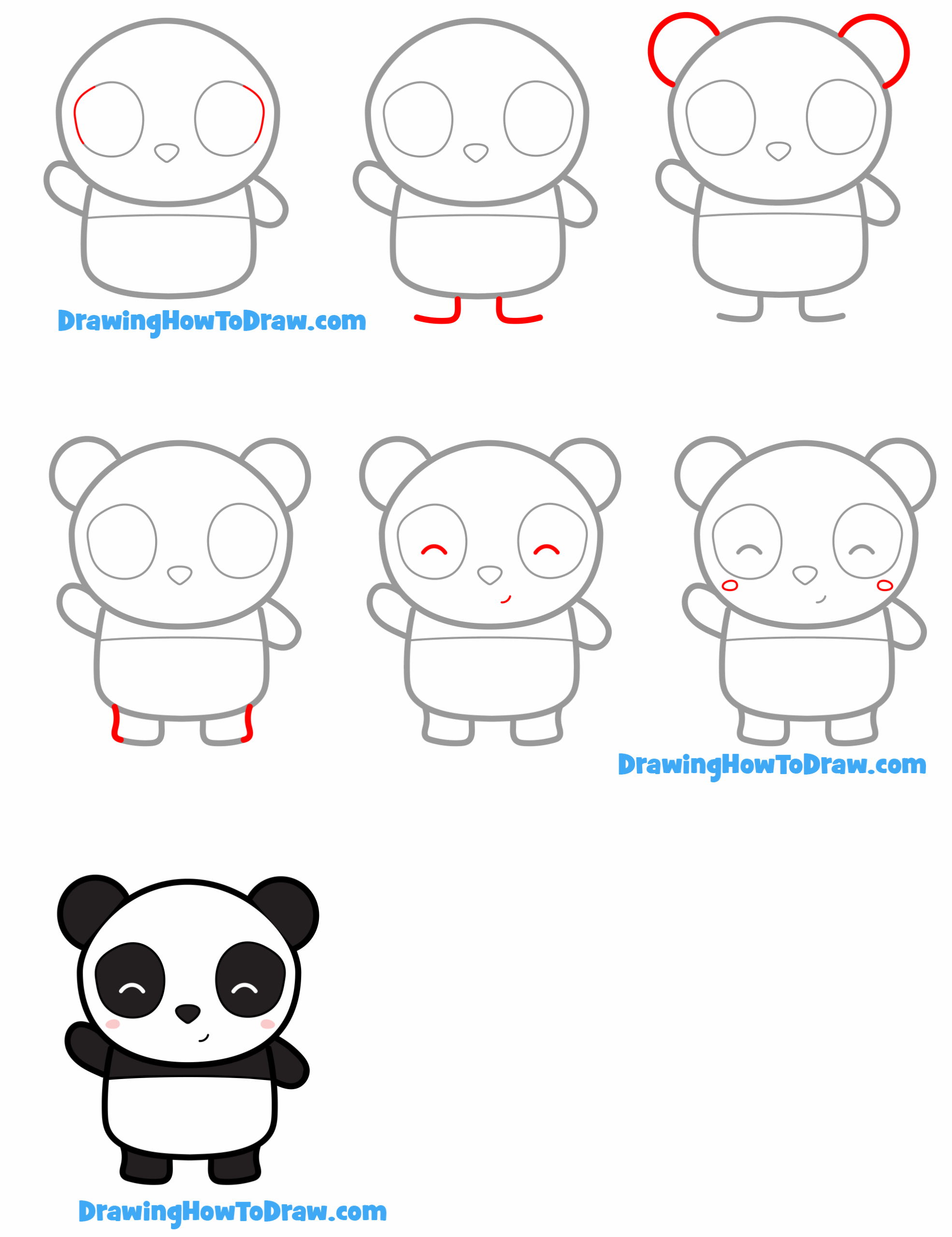 panda bear drawing easy