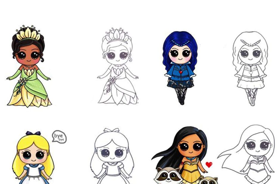 How To Draw Disney Princess Cute Draw Disney Princess Cute Art By