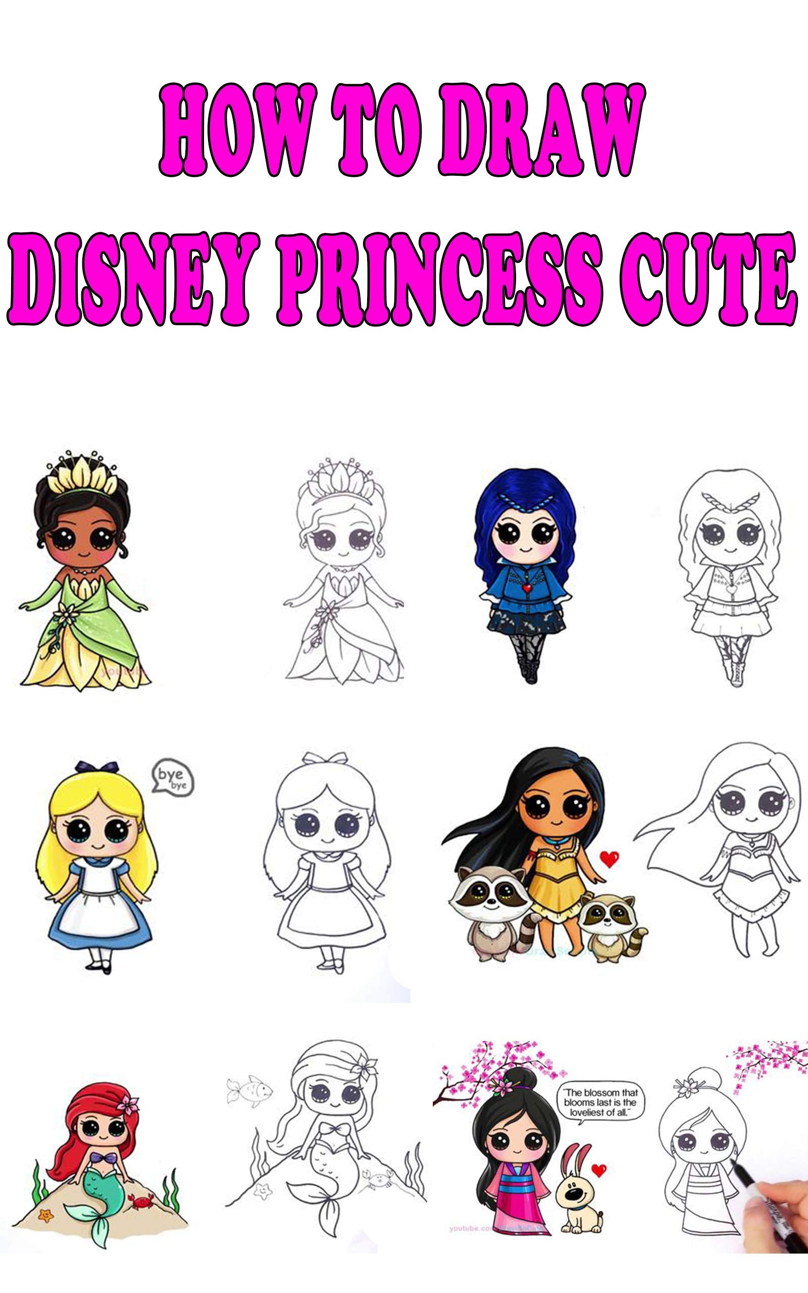 How To Draw Disney Princess Cute Draw Disney Princess Cute Art By 