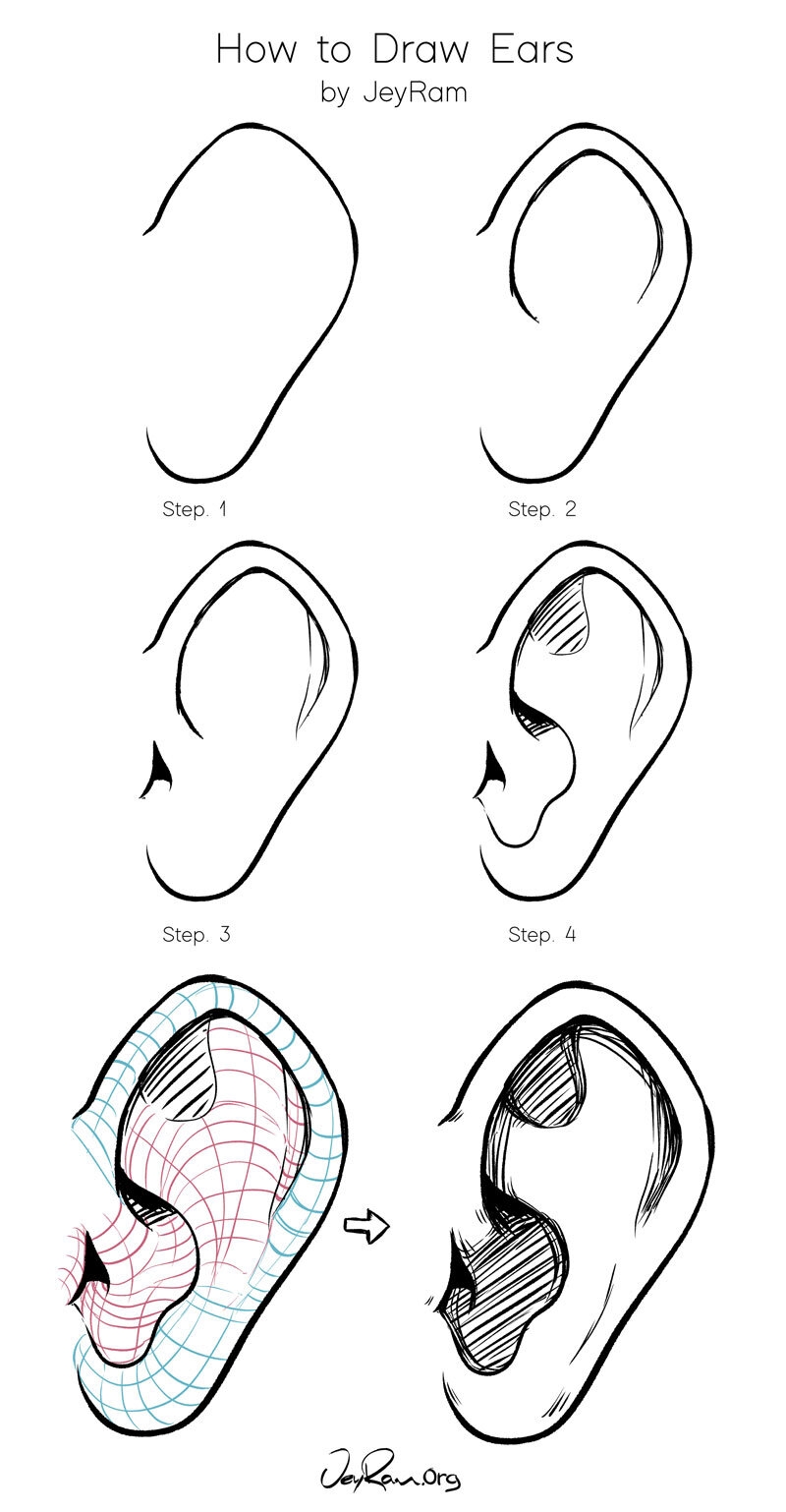 How To Draw Ears JeyRam Drawing Tutorials