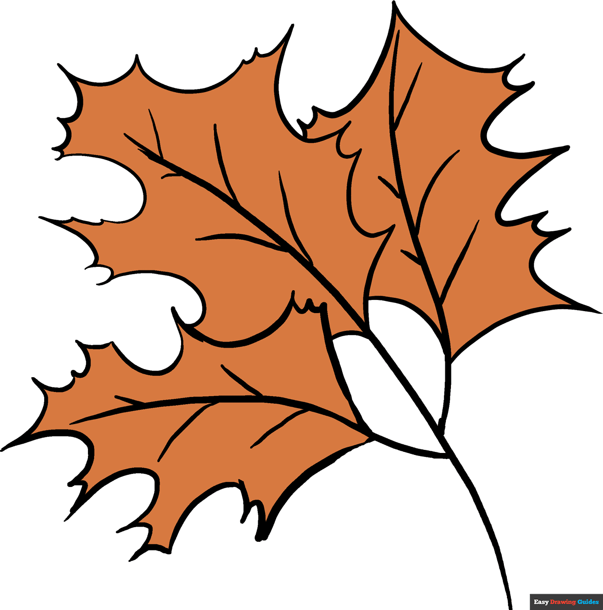 How To Draw Fall Oak Leaves Really Easy Drawing Tutorial