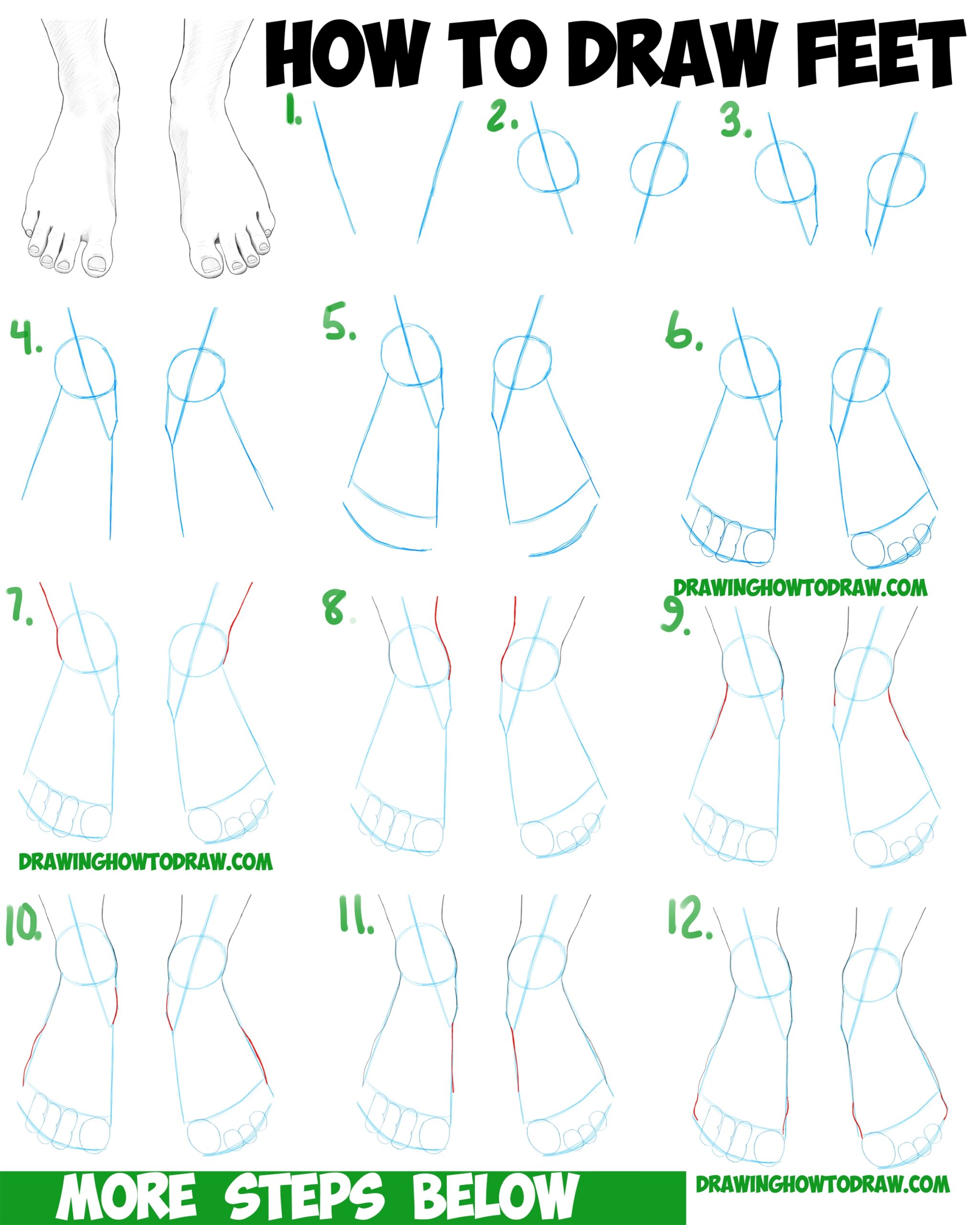 How To Draw Feet The Human Foot With Easy Step By Step Drawing 