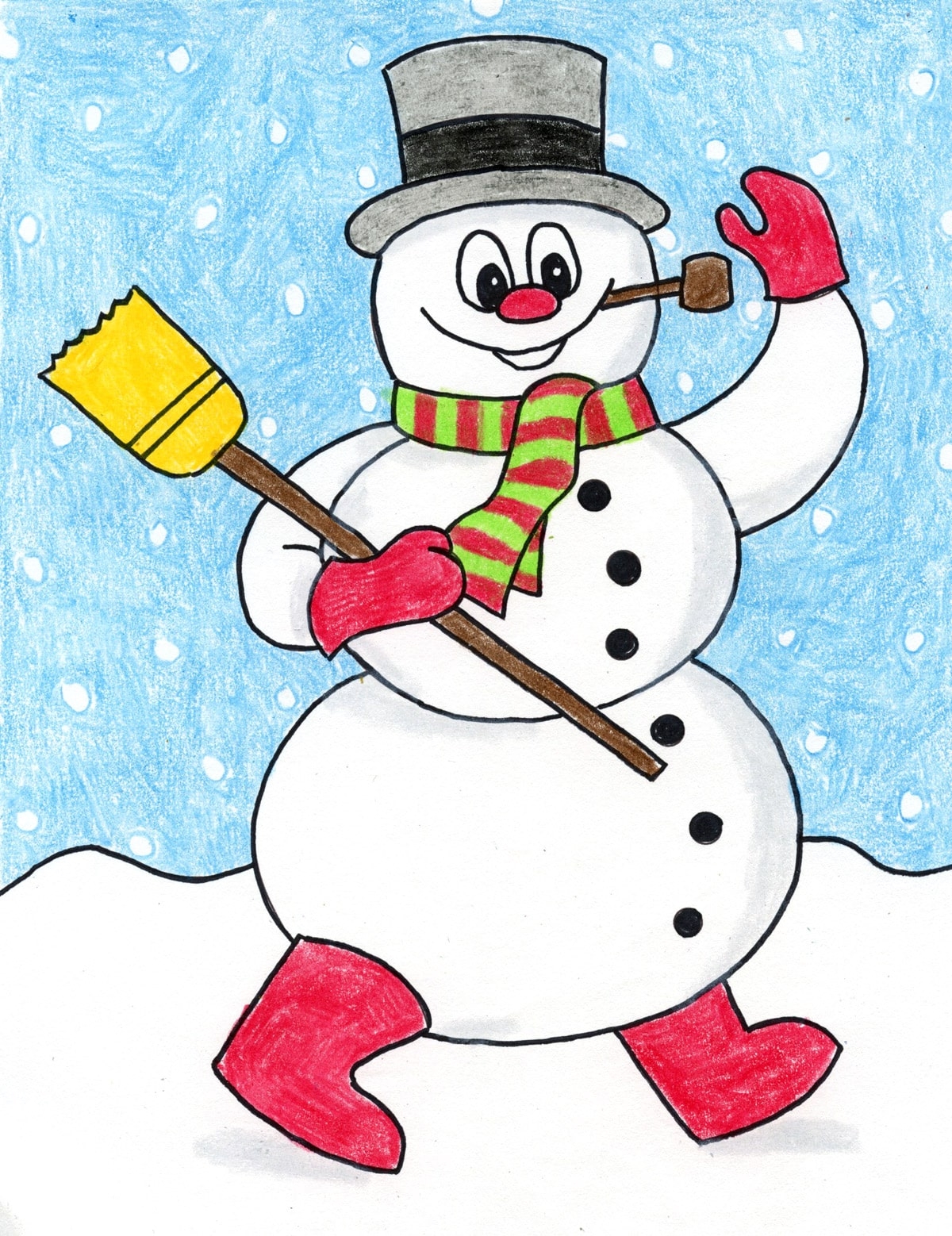 snowman with pants drawing