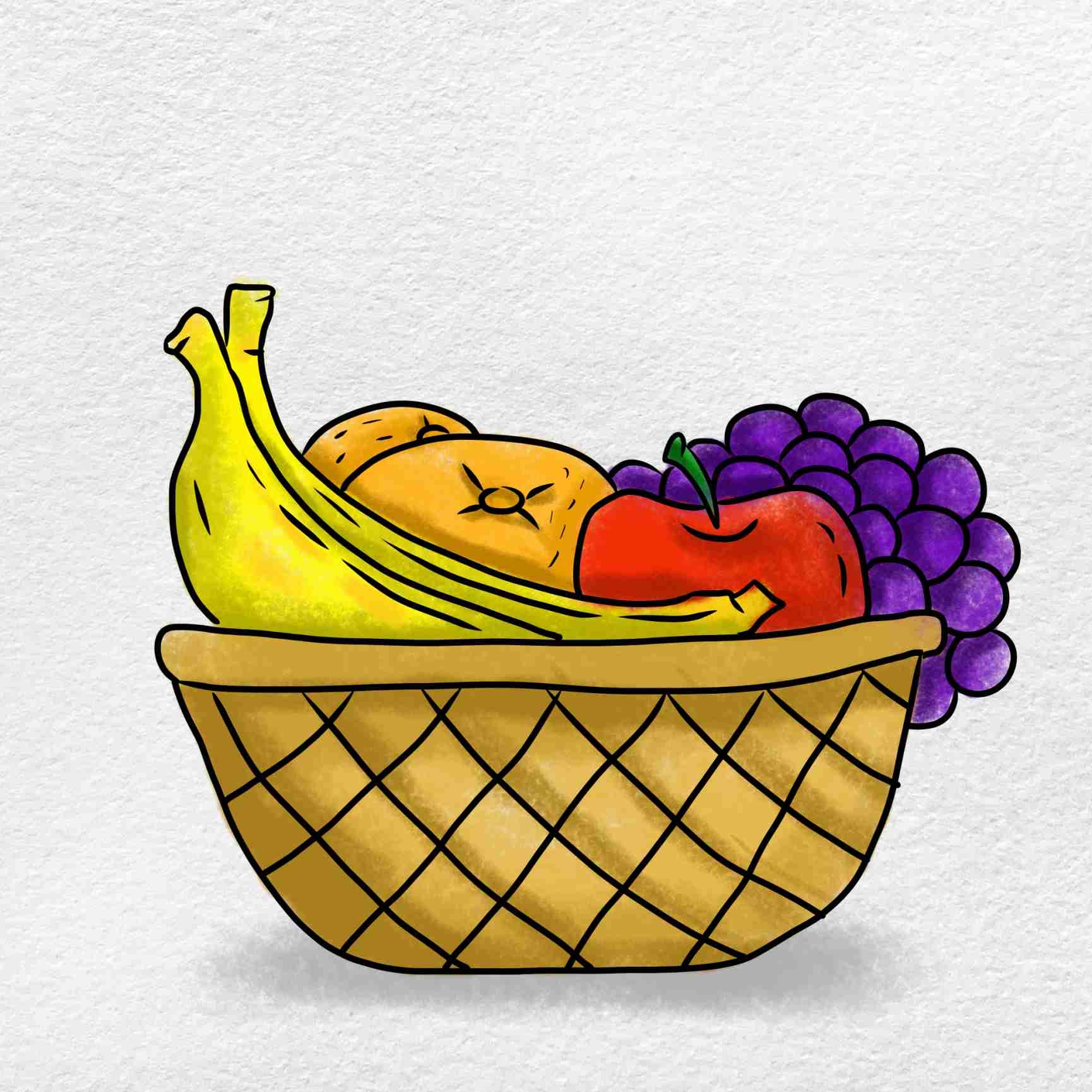 How To Draw Fruit Basket HelloArtsy
