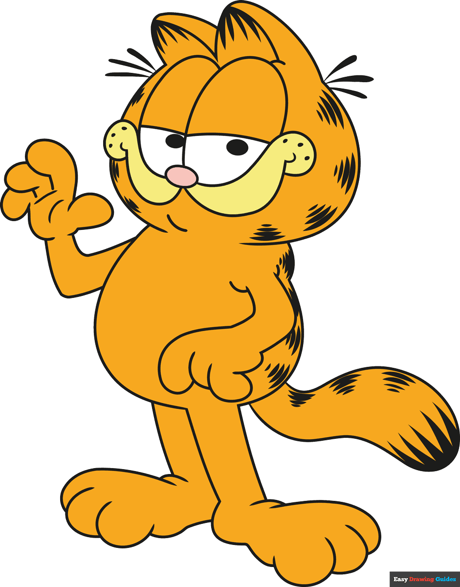 How To Draw Garfield Easy Drawing Guides