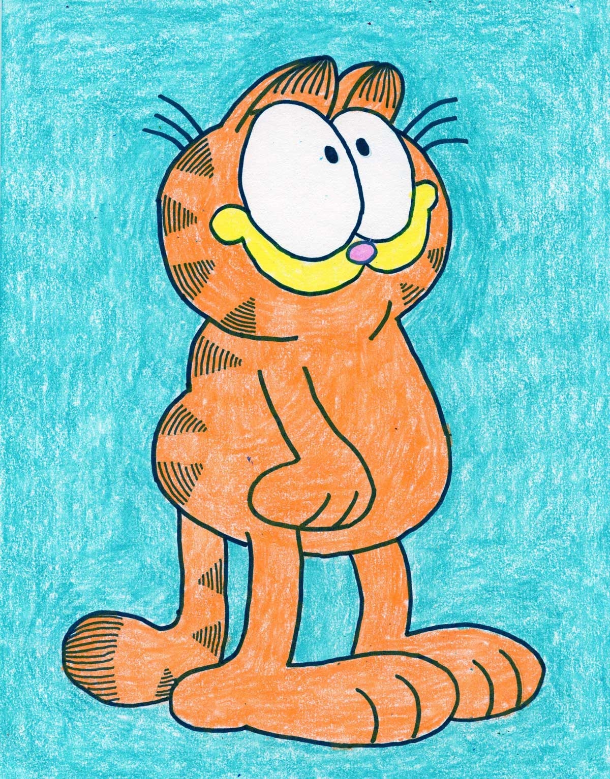 How To Draw Garfield Easy Step by Step Art Lesson For Kids