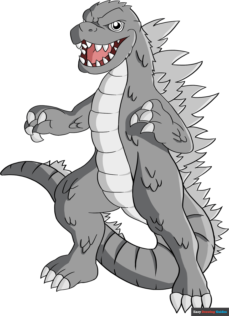 godzilla drawing easy