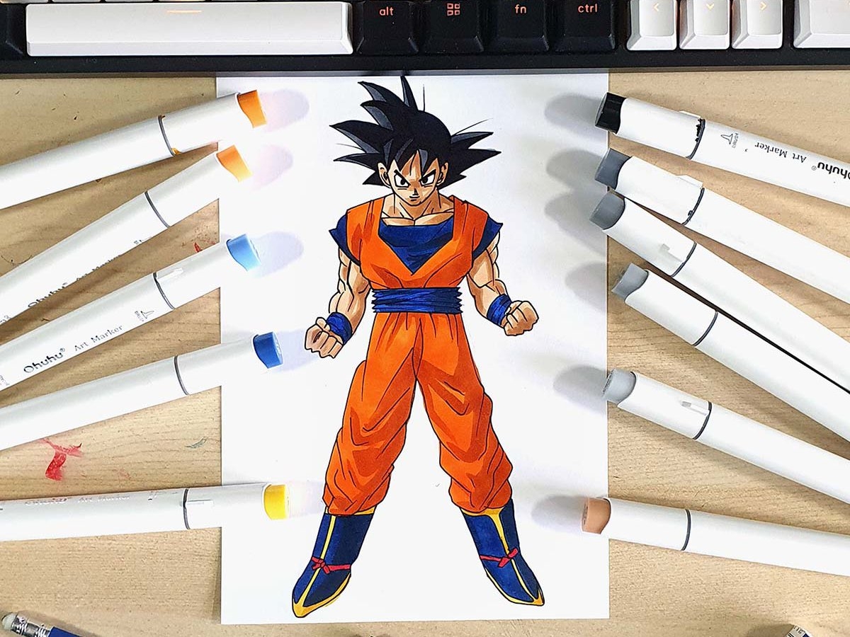 How To Draw Goku From Dragon Ball Z Step By Step Tutorial