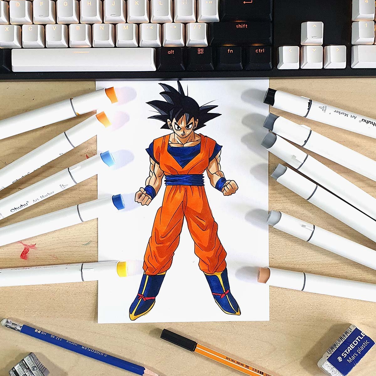 How To Draw Goku From Dragon Ball Z Step By Step Tutorial