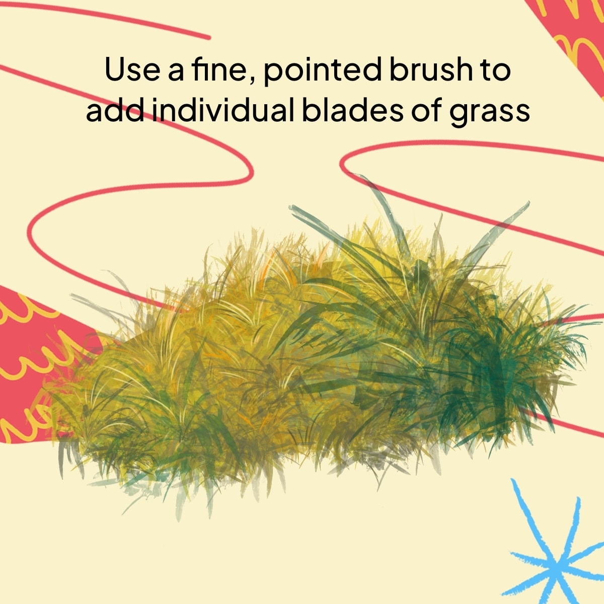 how to draw grass