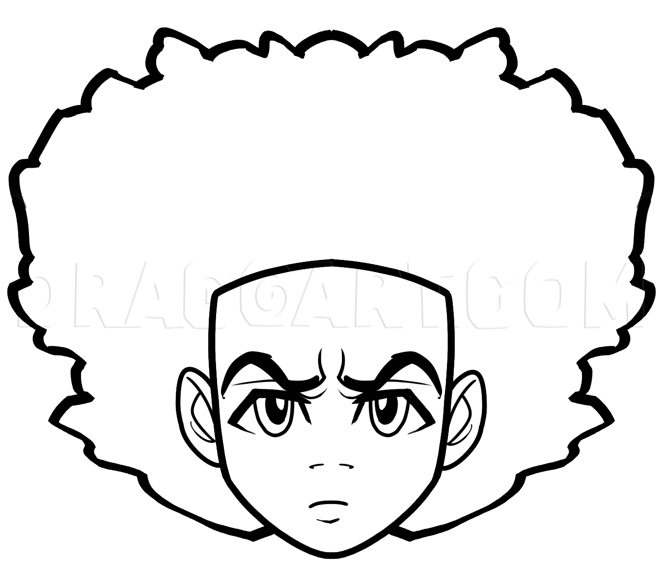 How To Draw Huey Freeman Easy Drawing Step By Step By Dawn DragoArt