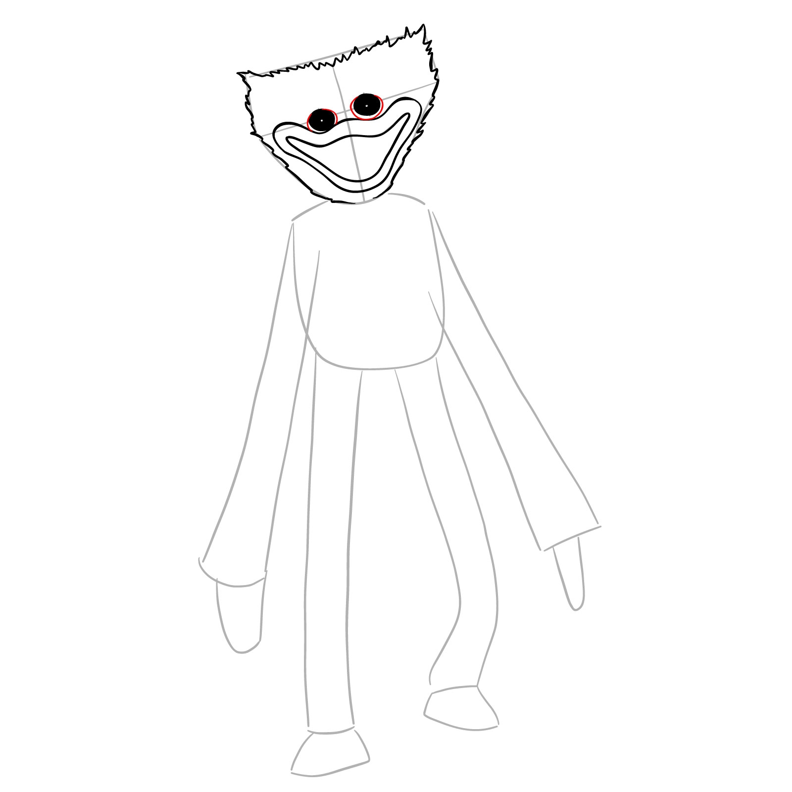 How To Draw Huggy Wuggy Sketchok Easy Drawing Guides