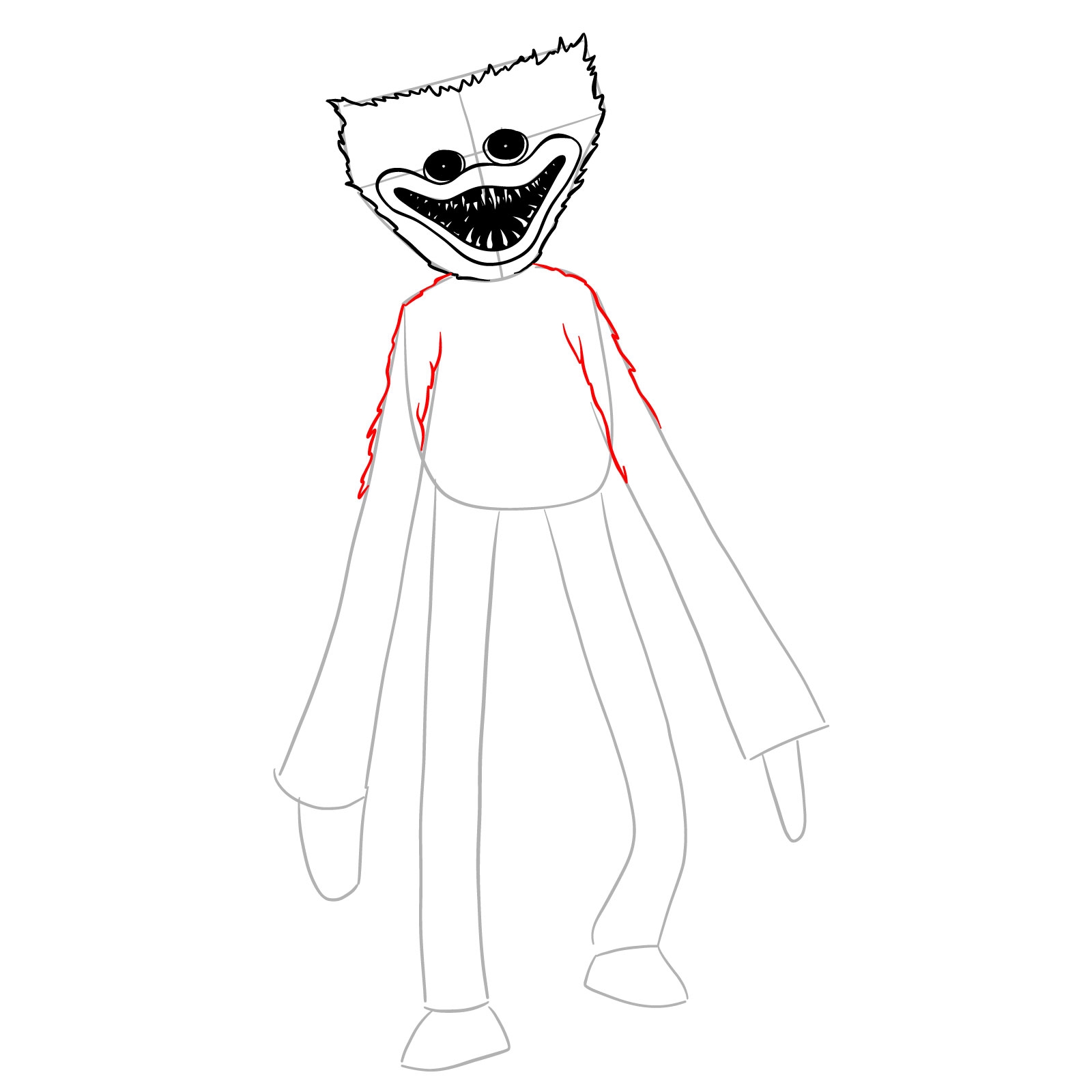 How To Draw Huggy Wuggy Sketchok Easy Drawing Guides