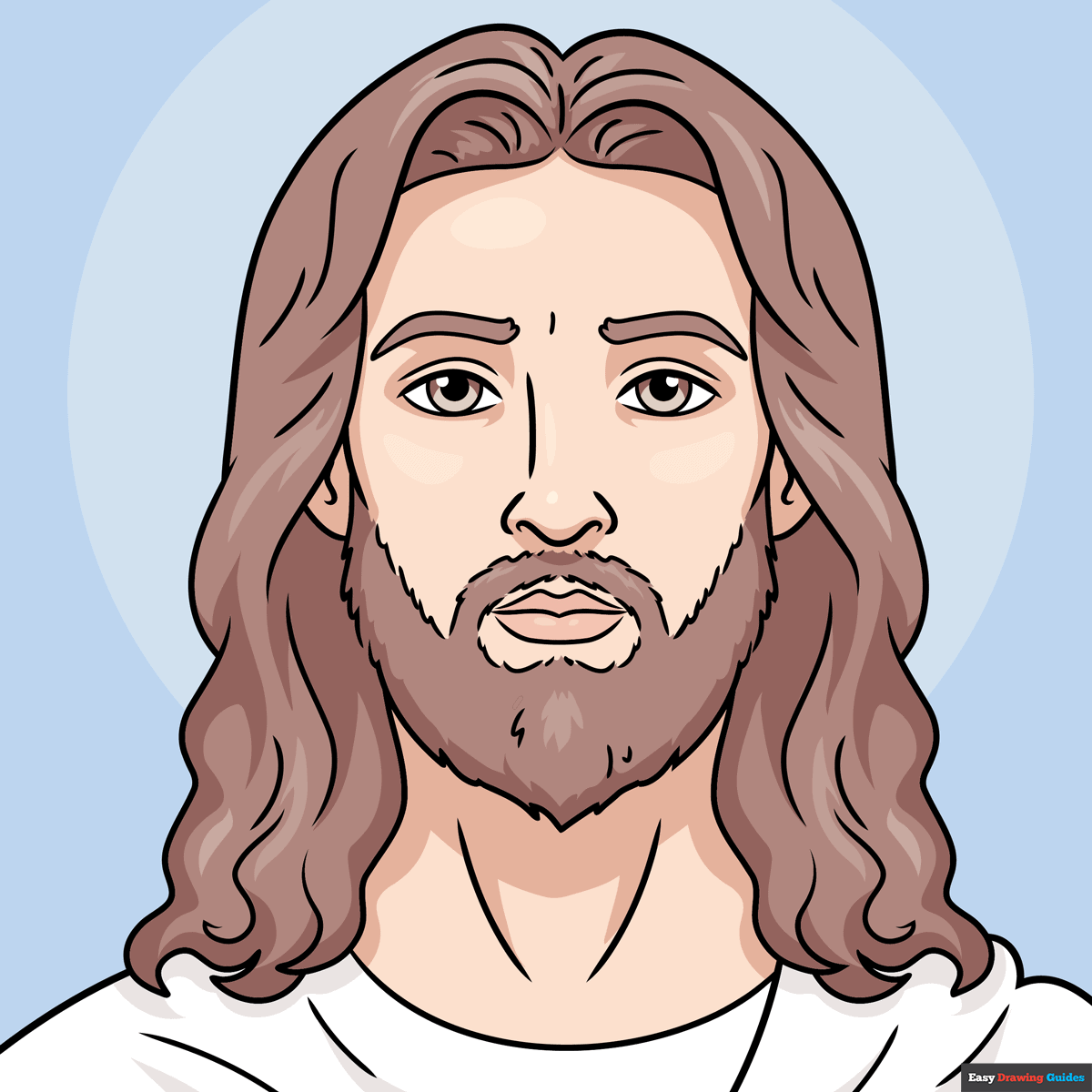How To Draw Jesus Face Really Easy Drawing Tutorial