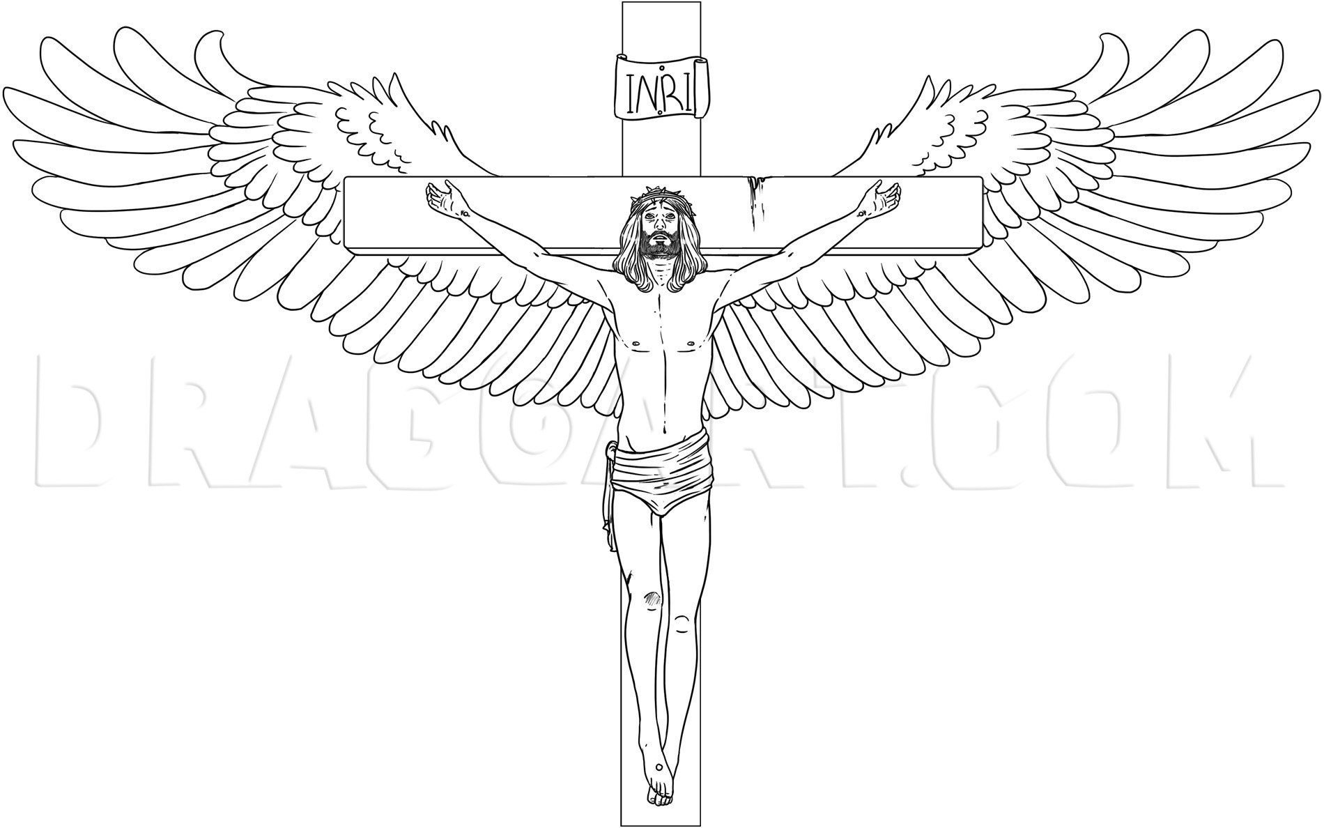 How To Draw Jesus On The Cross Drawing Step By Step By Dawn DragoArt