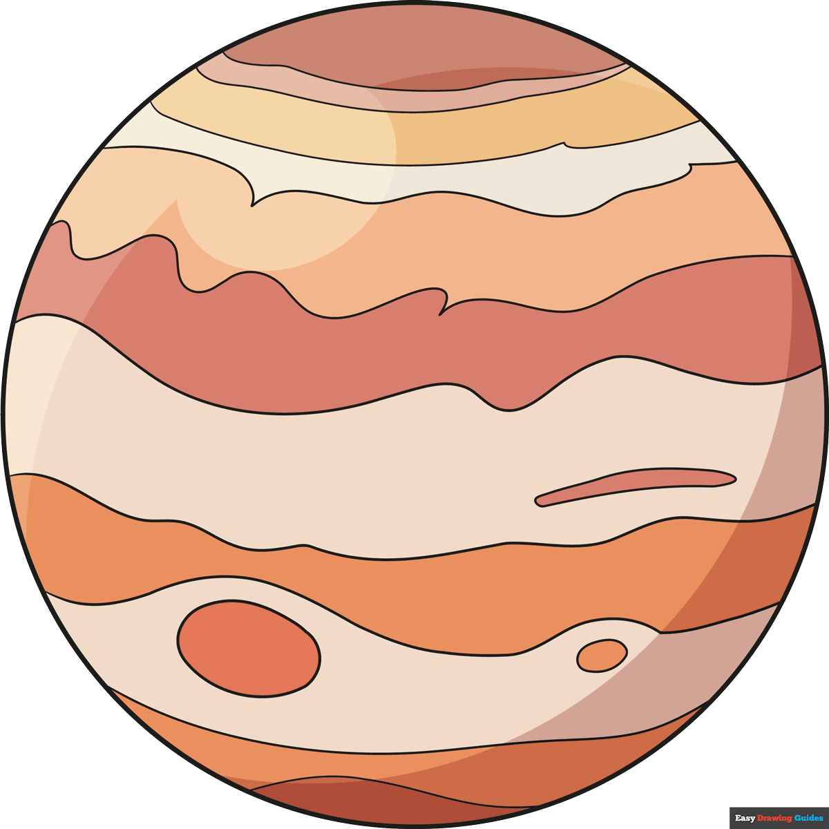 How To Draw Jupiter Really Easy Drawing Tutorial