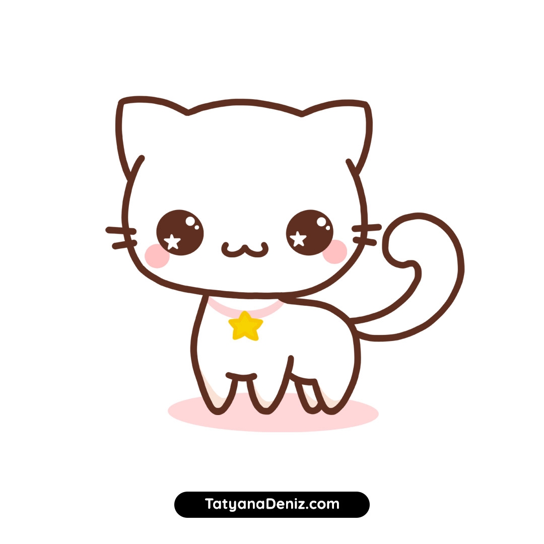 How To Draw Kawaii Cat Easy Step by step Drawing Tutorial