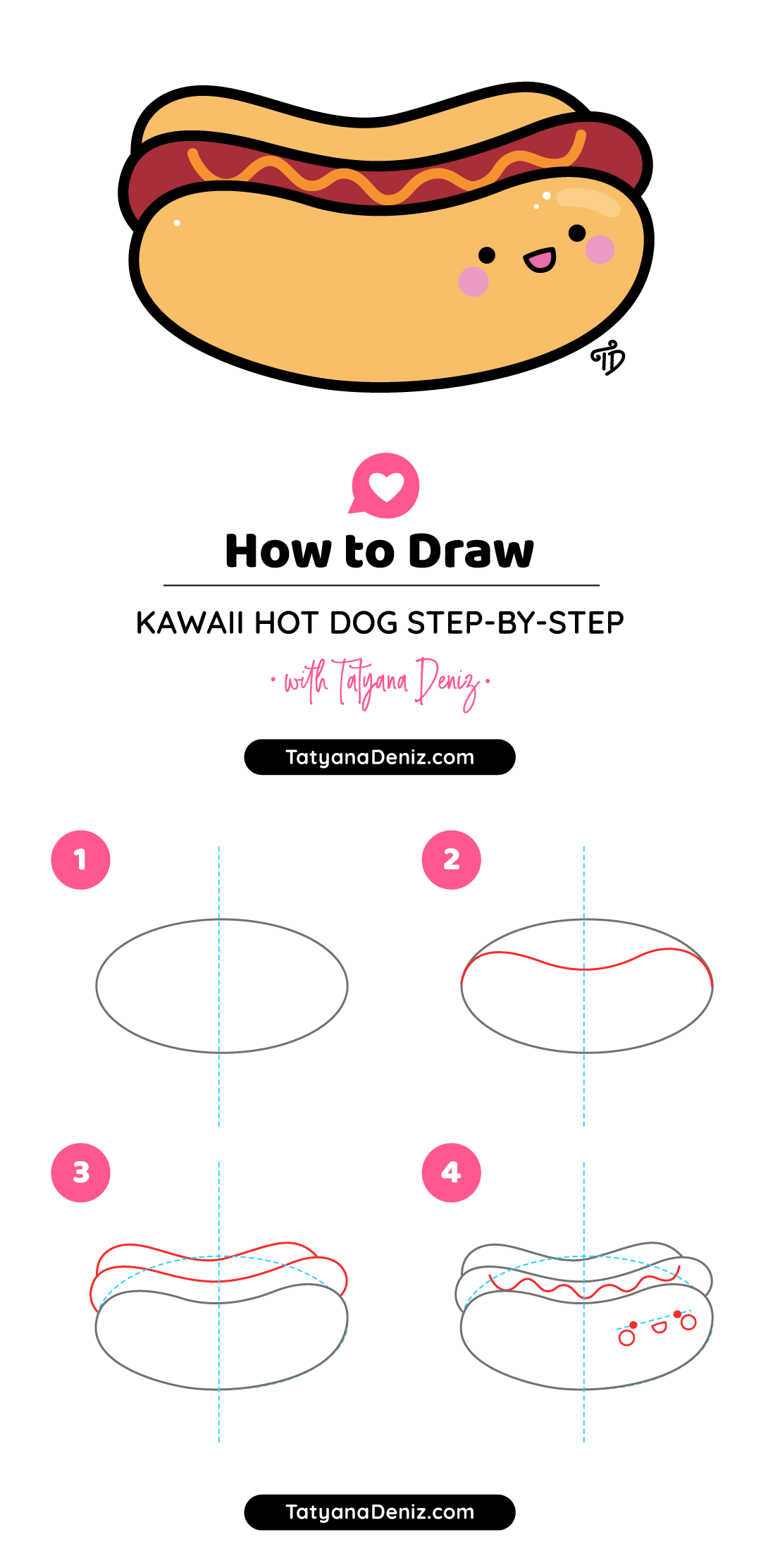 How To Draw Kawaii Hot Dog Step by step Cute And Easy