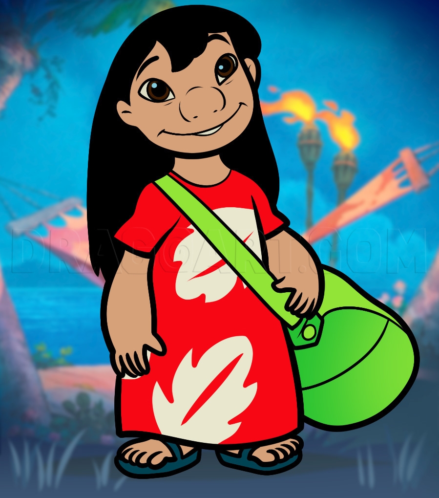 How To Draw Lilo From Lilo And Stitch Drawing Step By Step By Dawn DragoArt