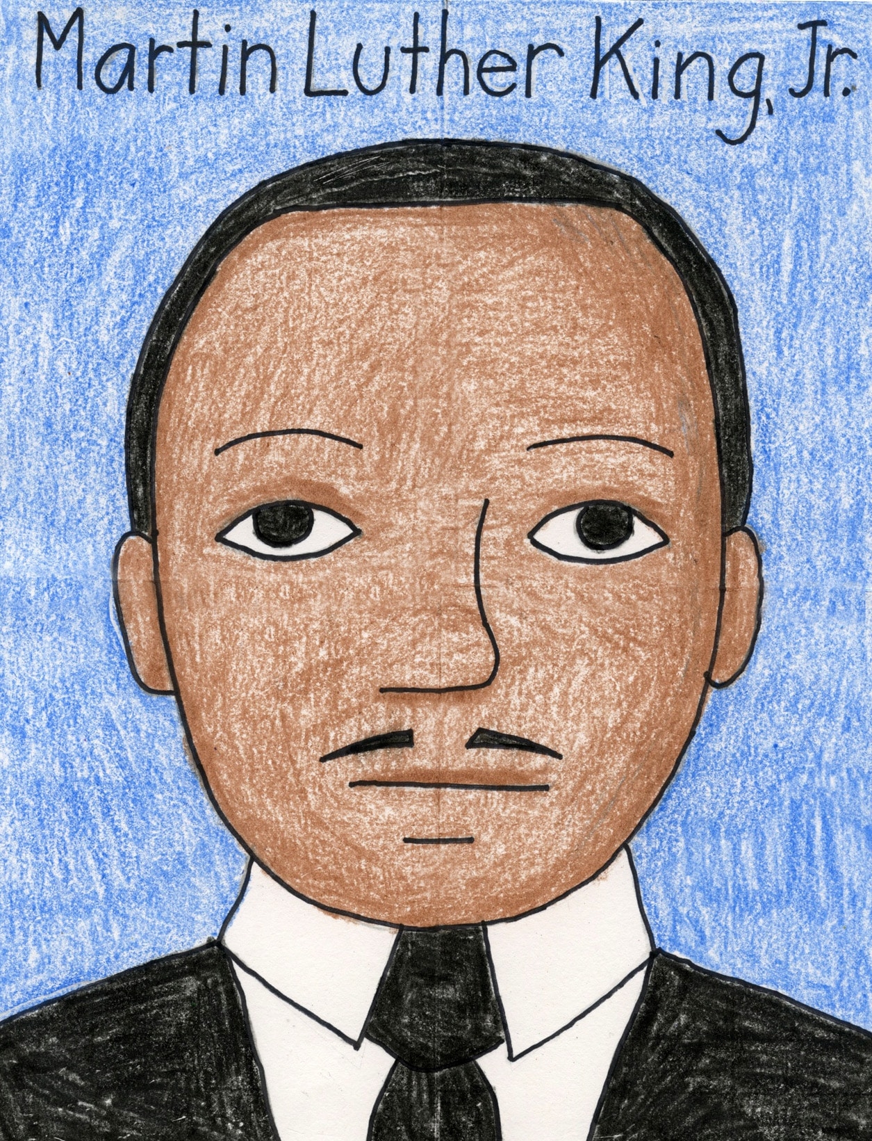 How To Draw Martin Luther King Jr Easy Directed Drawing Lesson For Kids