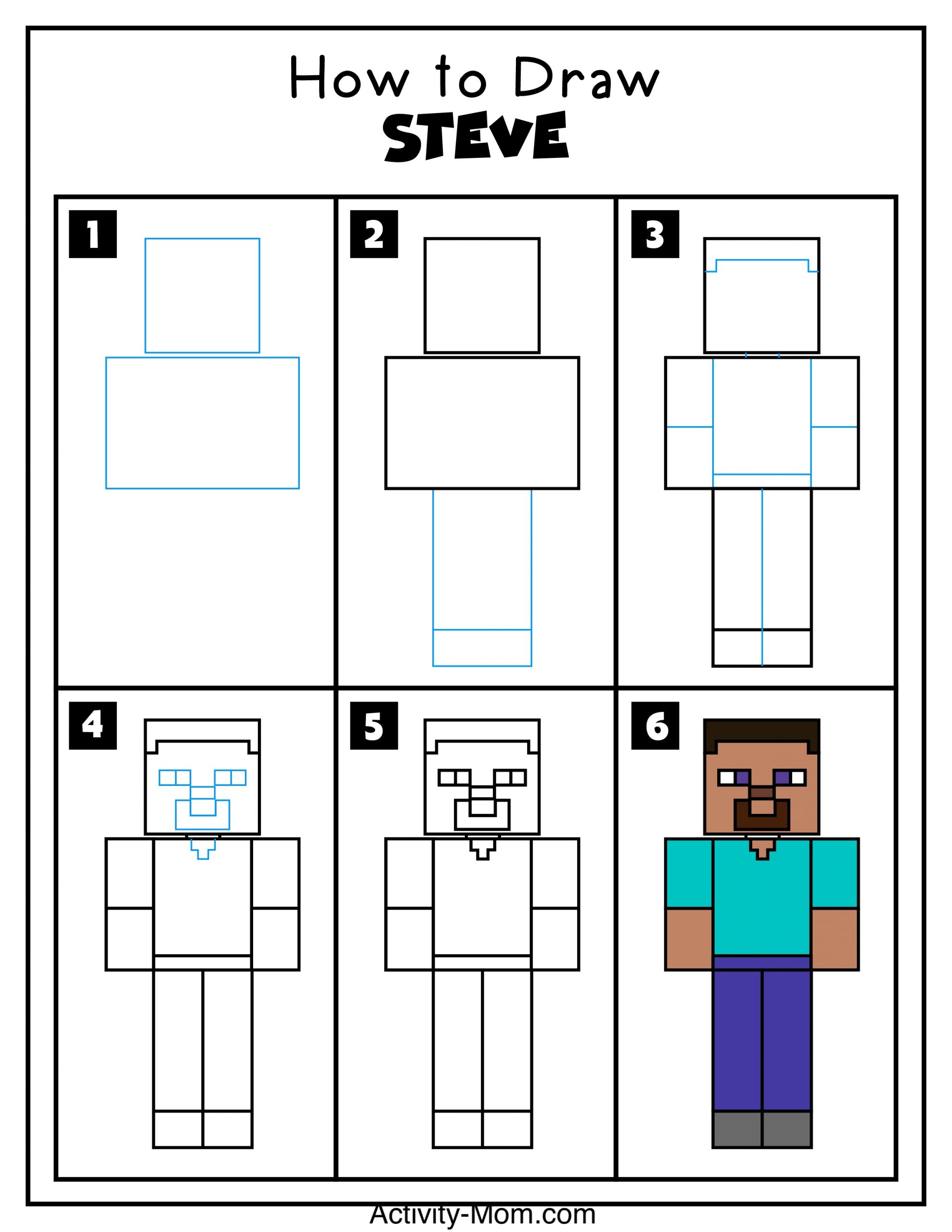 How To Draw Minecraft For Kids free Printable The Activity Mom