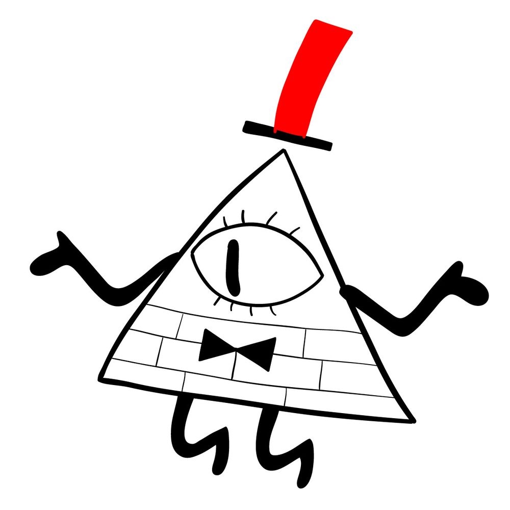 How To Draw Mysterious Bill Cipher Sketchok Easy Drawing Guides