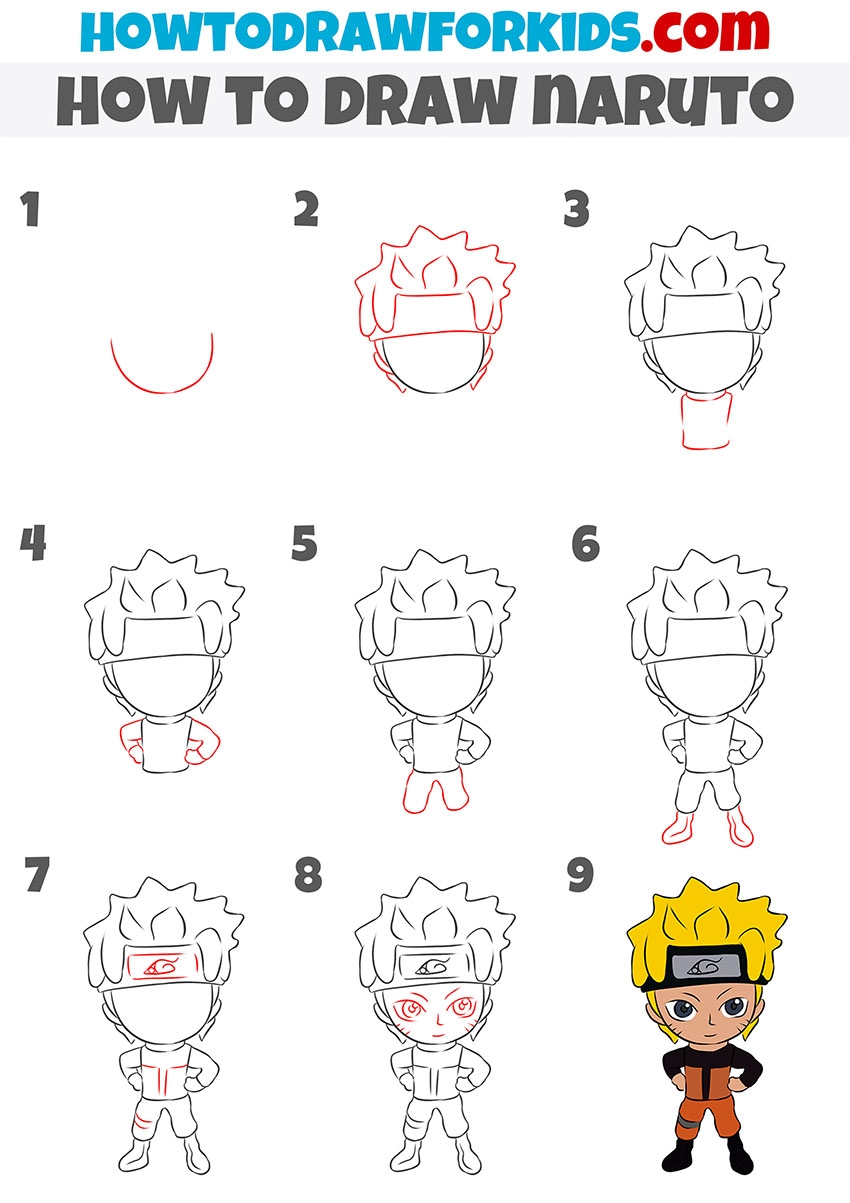 How To Draw Naruto Easy Drawing Tutorial For Kids