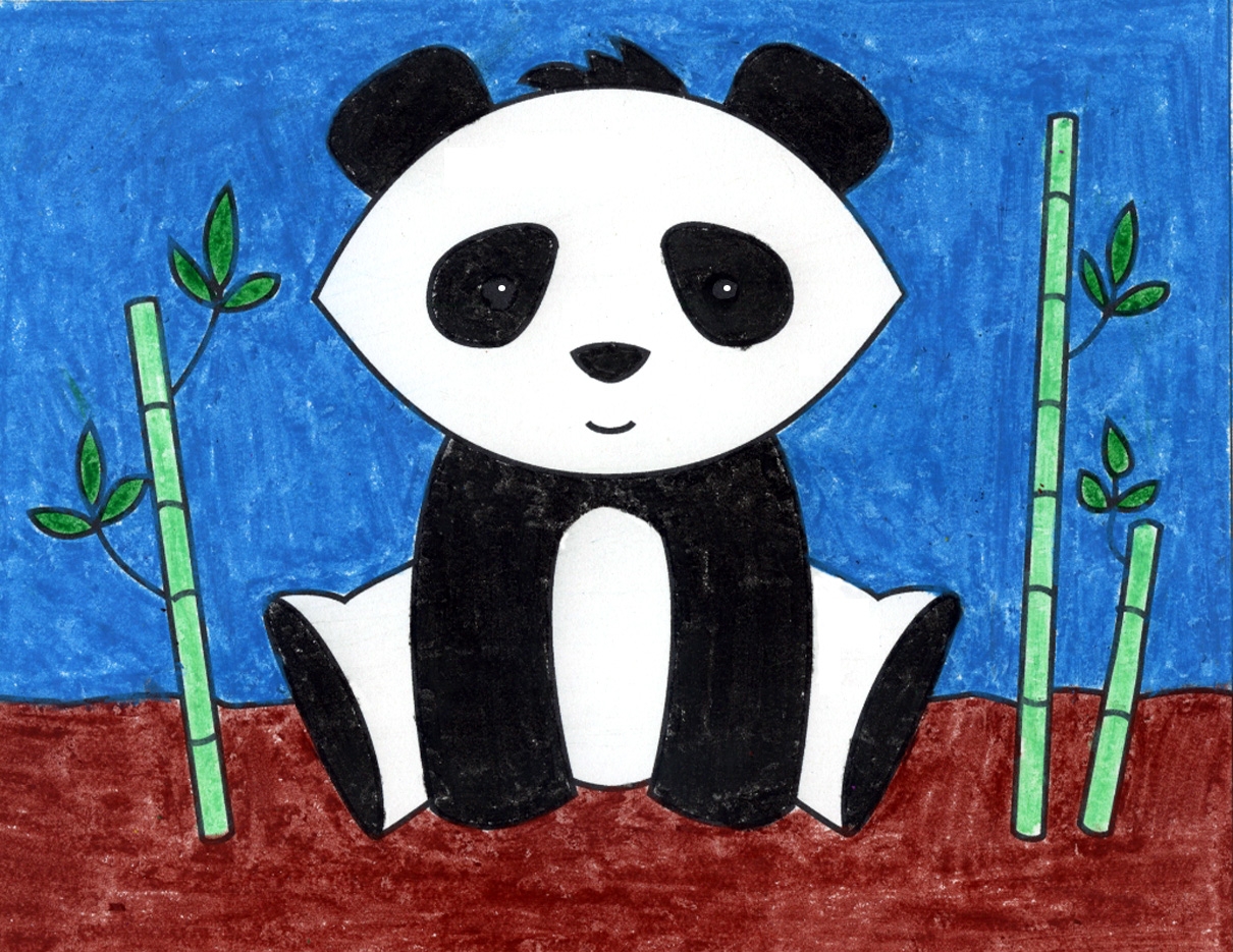 How To Draw Panda Easy Step by Step Art Lesson For Kids