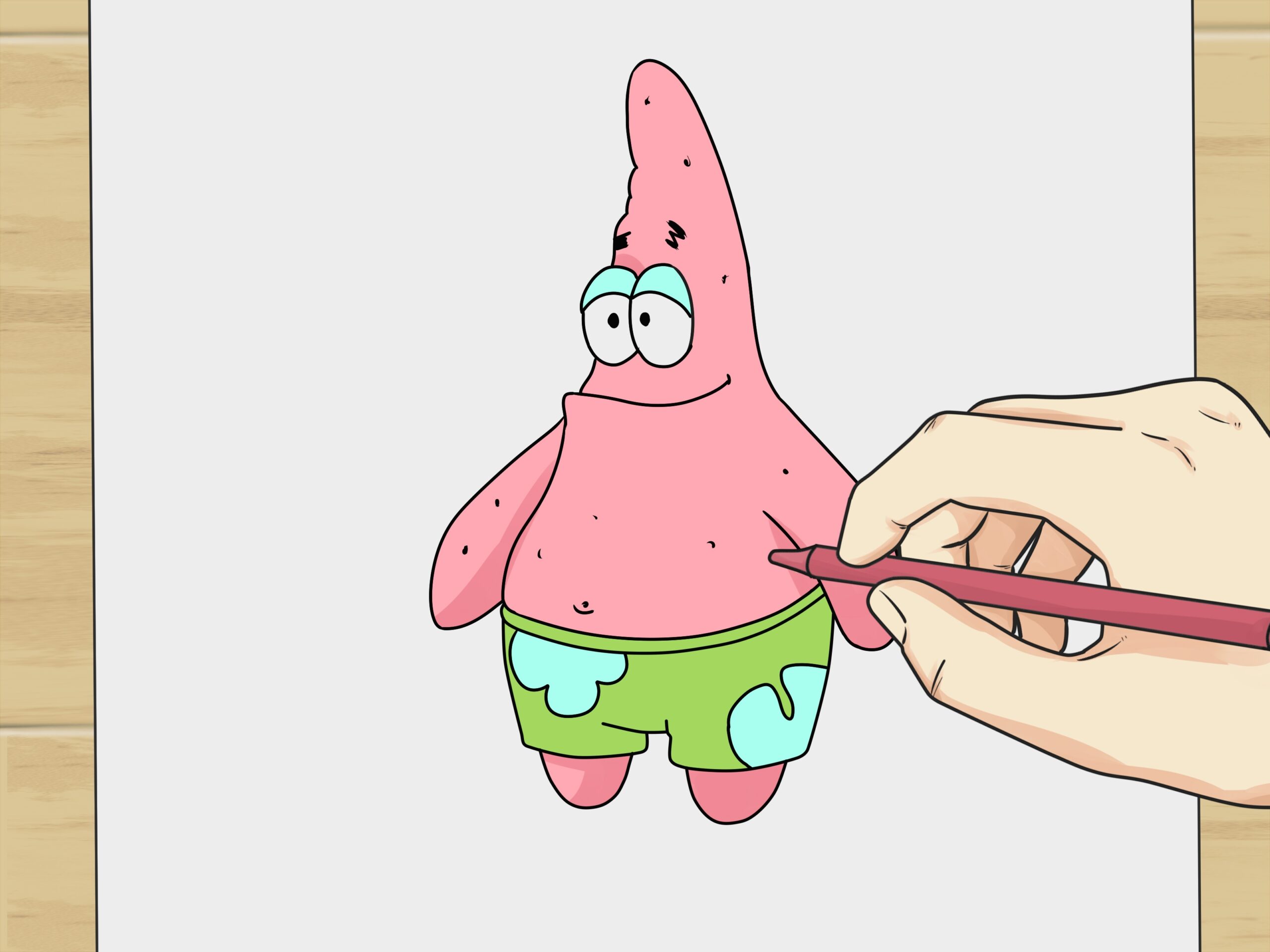 how to draw a patrick