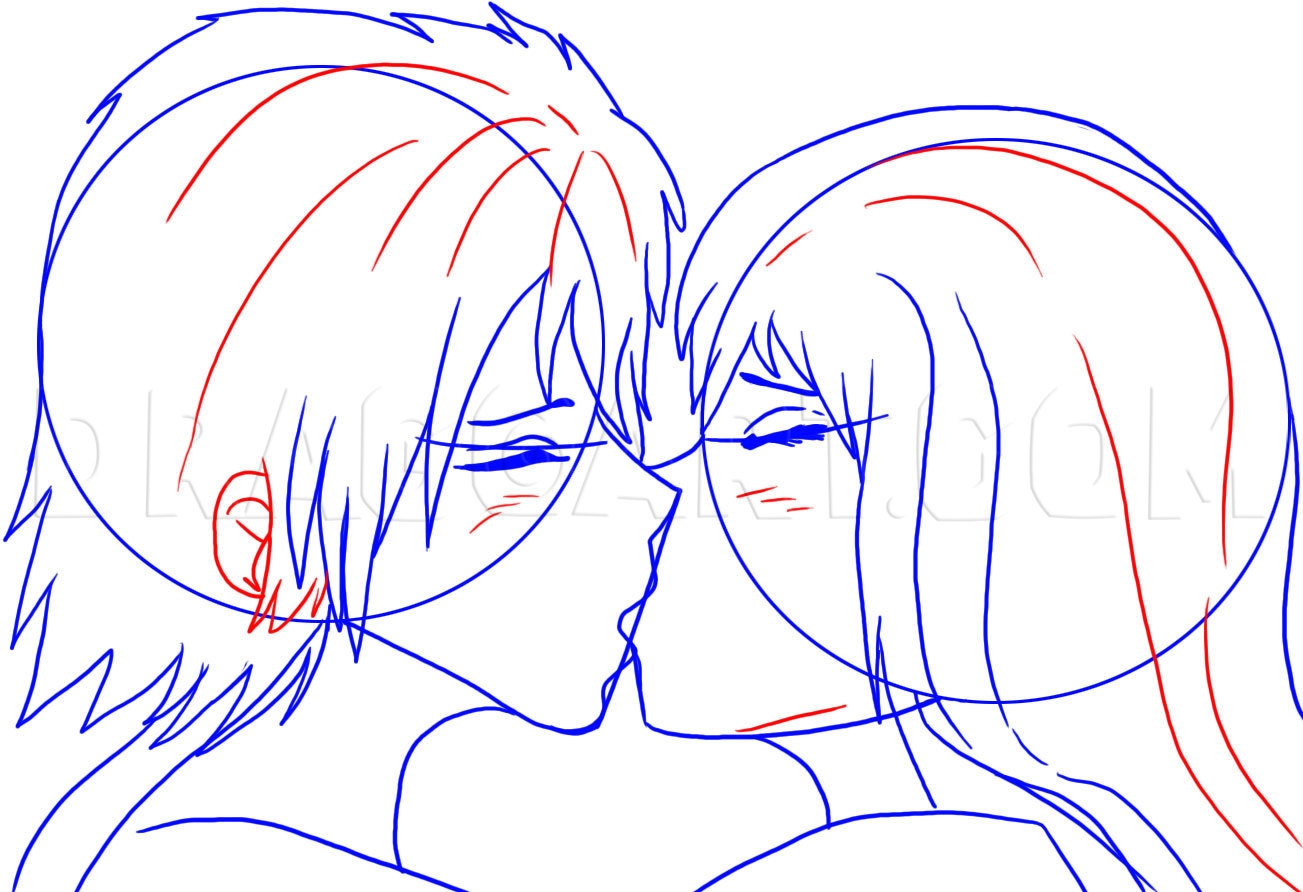 How To Draw People Kissing Drawing Step By Step By Dawn DragoArt