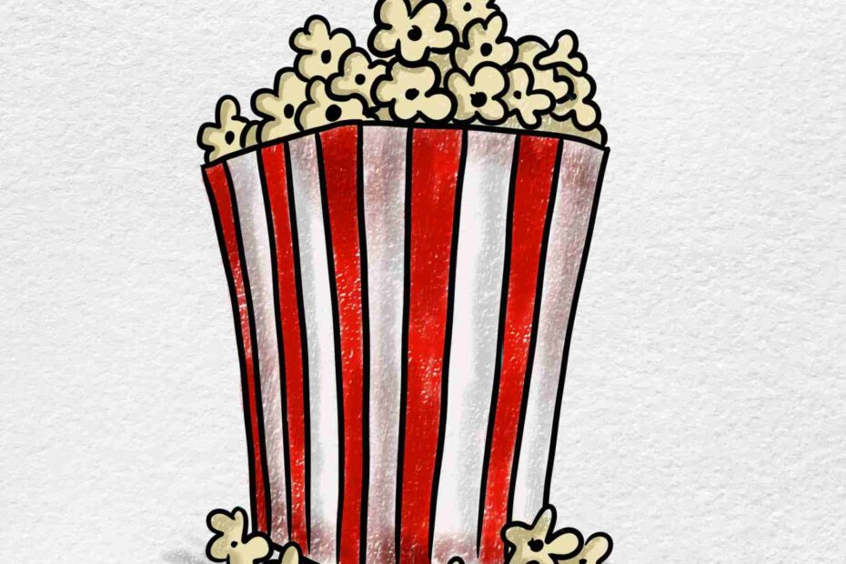 How To Draw Popcorn HelloArtsy