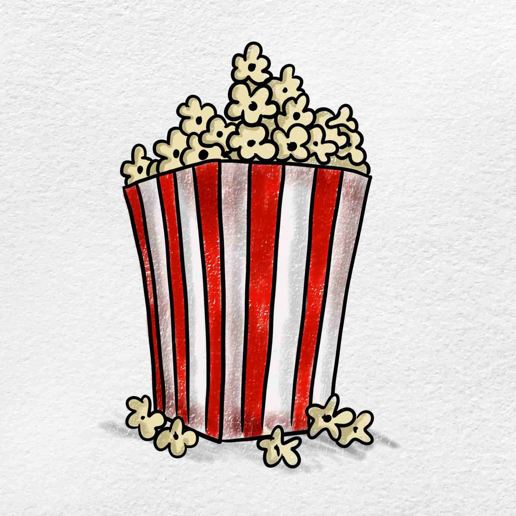 How To Draw Popcorn HelloArtsy