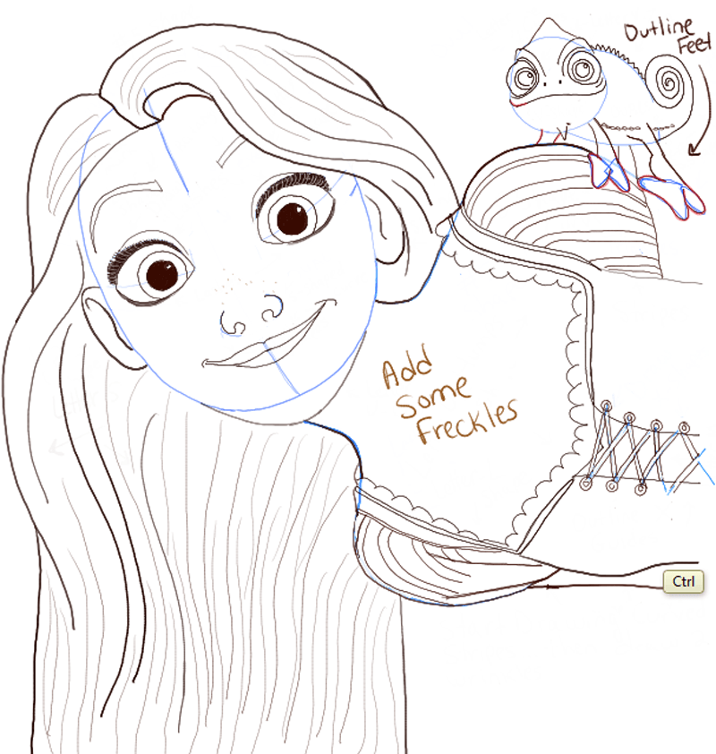 How To Draw Rapunzel And Pascal From Tangled With Easy Step By Step Tutorial How To Draw Step By Step Drawing Tutorials
