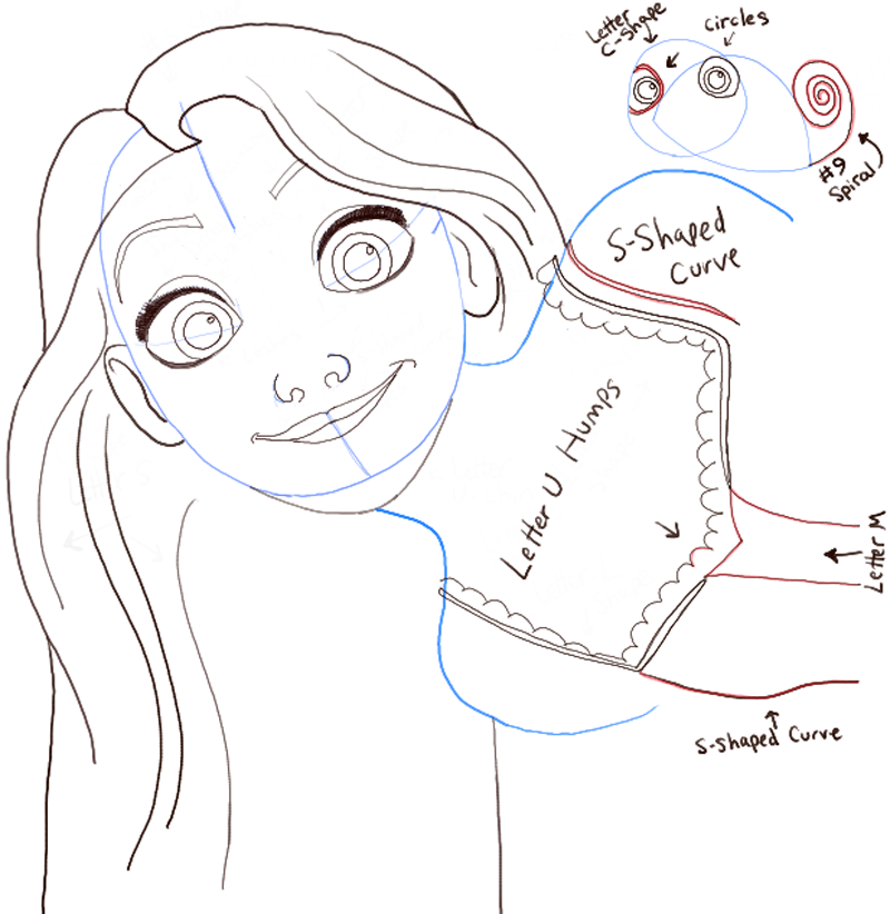 How To Draw Rapunzel And Pascal From Tangled With Easy Step By 