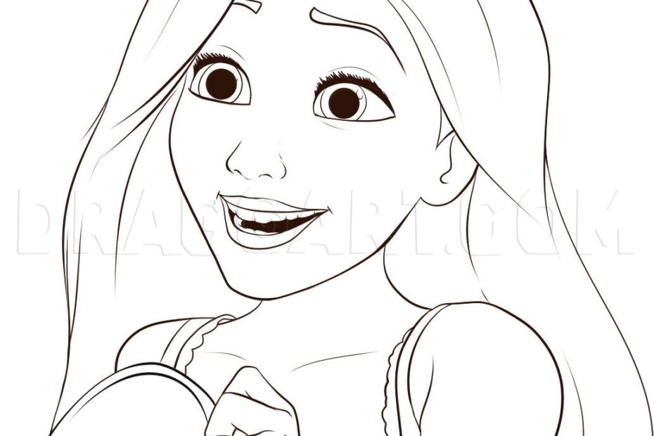 How To Draw Rapunzel Drawing Step By Step By Dawn DragoArt