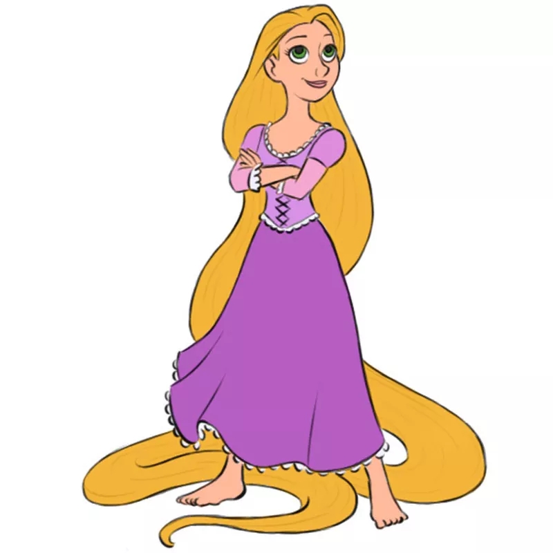 How To Draw Rapunzel Easy Drawing Art