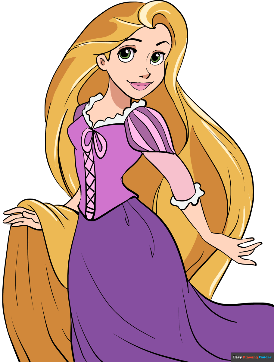 How To Draw Rapunzel From Tangled Really Easy Drawing Tutorial