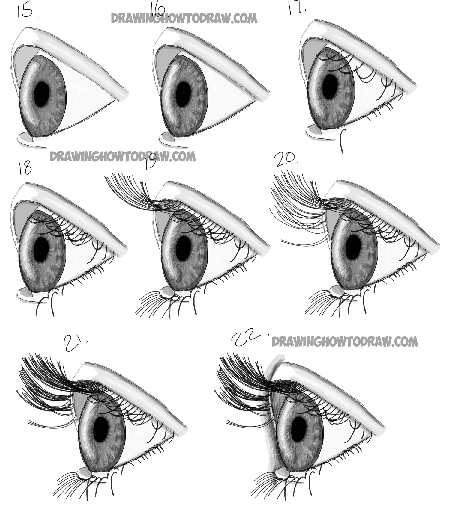 How To Draw Realistic Eyes From The Side Profile View Step By Step Drawing Tutorial How To Draw Step By Step Drawing Tutorials