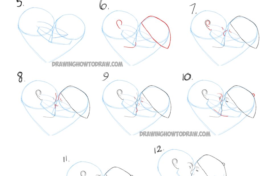 How To Draw Romantic Kisses Between Two Lovers Step By Step Drawing Tutorial How To Draw Step By Step Drawing Tutorials